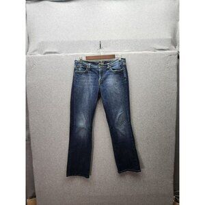 Lucky Brand Womens Ashford Classic Rider Jeans Size 12 Blue Mid-Rise Embroidered